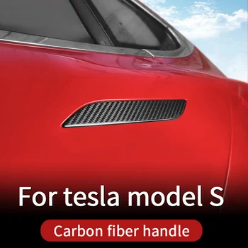 Крышка ручки для автомобиля tesla model s, tesla 2018 model s, автомобильные аксессуары tesla model s, экстерьер из углеродного волокна