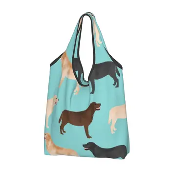 Лабрадоры, Домашняя собака, Женская повседневная сумка для покупок через плечо, сумка-тоут большой емкости, Портативная сумка для хранения, Складные сумки