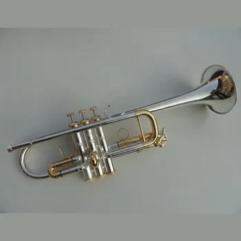 Латунная труба Bach C key труба, высококачественный инструмент с твердым футляром, мундштуком, тканью и перчатками, позолоченные ключи