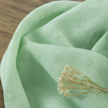 Летняя тонкая светло-зеленая ткань из смесовой жаккардовой ткани, юбка для одежды, ткани чонсам