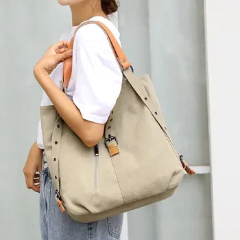 Многофункциональные холщовые сумки через плечо для женщин, новые простые роскошные дорожные сумки большой емкости, кошельки и сумки Sac A Main Femme