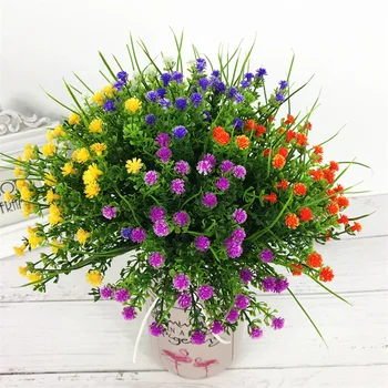 Многоцветный букет искусственных цветов гипсофилы, бутоны, звезды, имитирующие дыхание ребенка, шелковый цветок для семейного свадебного дома