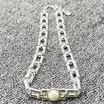 Мода 2023 года UNOde50, гальваническое покрытие, простое и изысканное жемчужное ожерелье 925 пробы, женский праздничный романтический подарок