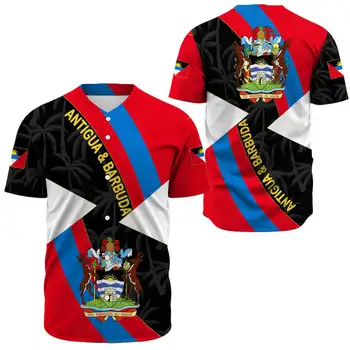 Модная мужская бейсбольная рубашка 2023 Антигуа и Барбуда, бейсбольная рубашка с 3D принтом, повседневный топ в стиле харадзюку