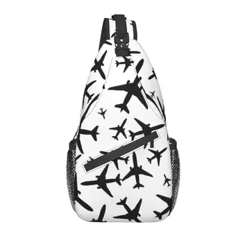 Модный рюкзак через плечо с произвольным рисунком самолетов, мужские сумки на плечо пилота авиационного истребителя для путешествий на велосипеде