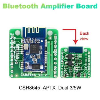 Модуль платы усилителя Bluetooth 5.0 аудиоприемник CSR8645 APTX с двумя динамиками мощностью 5 Вт
