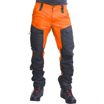 Мужские Новые брюки в цвет, подходящие к цвету, Облегающие модные мужские рабочие повседневные брюки-карго на молнии с несколькими карманами, длинные брюки-карго на молнии