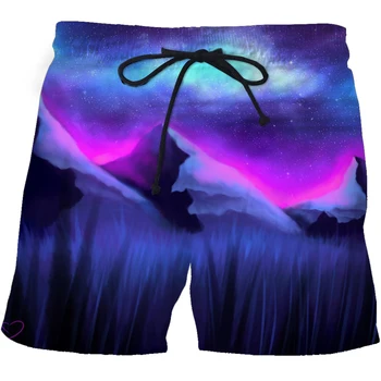 Мужские пляжные шорты с 3D-принтом, мужские быстросохнущие шорты для фитнеса blue flame, шорты с забавной уличной 3D-печатью, мода 2023