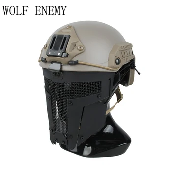 Новая сетчатая маска для страйкбола с быстрым модулем, тактическая маска на половину лица, подходит для шлема