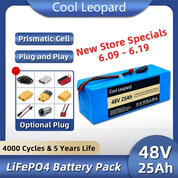 Новый Аккумулятор LiFePO4 48V 25Ah, Литий-Железо-Фосфатный Аккумулятор, Для Электрического Велосипеда BBS02, Сменный Аккумулятор BBS03