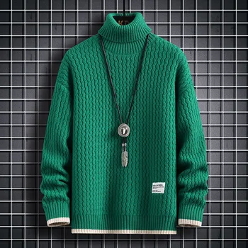 Новый Зимний Брендовый Свитер С Высоким Воротом Для Мужчин, Высококачественный Классический Пуловер, Мужская Одежда, Толстые Теплые Трикотажные Джемперы Homme 2023