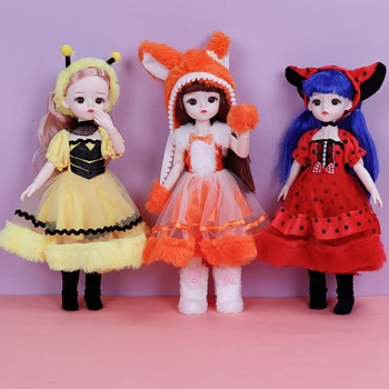 Новый комплект одежды для животных 30 см Bjd Кукла 1/6 Модная Плюшевая модельная обувь принцессы с макияжем, куклы-одевалки, Игрушки для девочек, подарки для детей