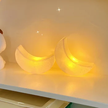 Ночник с полумесяцем - 2шт 3D Лунная лампа Декор рабочего стола Креативный настольный светильник для домашнего офиса, спальни, подарков на День Святого Валентина