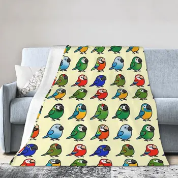 Одеяла из коллекции Chubby Macaw, Мягкое теплое фланелевое покрывало, плюш для кровати, гостиной, пикника, путешествия, домашнего дивана