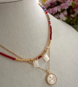 Ожерелье с изображением Иисуса Девы Марии для женщин, ожерелье-чокер с подвеской из натурального перламутрового ракушки