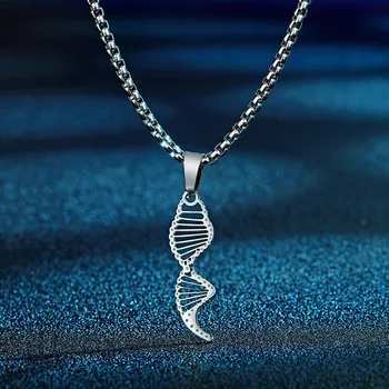Ожерелье с подвеской ДНК ADN из нержавеющей стали, Мужское Женское ожерелье, Ювелирный аксессуар, Цепочка, Колье, подарок на Хэллоуин