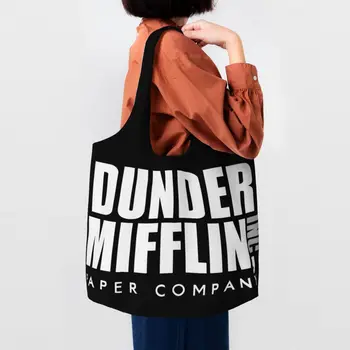 Офисное телешоу Dunder Mifflin Paper Company Бакалейная лавка, сумки для покупок, женская холщовая сумка для покупок, вместительная сумка для покупок