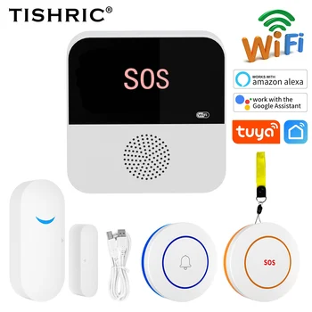 Охранная сигнализация TISHRIC для дома, комплект Wi-Fi, сигнализация для дома, комплект датчиков безопасности от взлома, умный дом Tuya С Alexa и Google