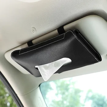 Подвесной держатель для бумажных полотенец Подвесной чехол для салфеток Автомобильный Черный ящик для бумажных полотенец Козырек Полиуретановая солнцезащитная салфетка