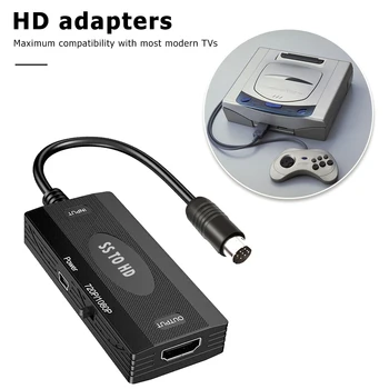 Портативный конвертер, совместимый с SS в HDMI, для приставок Sega Saturn, HD TV-адаптер