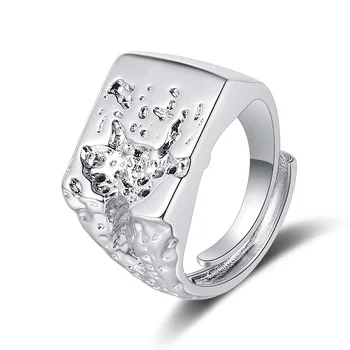 Посеребренное кольцо Модное белое кольцо Glod Clour Индивидуальное кольцо Lava Аксессуары для холодного ветра Женские аксессуары для рук Все