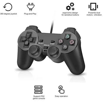 Проводное управление для Playstation2 Ретро Геймпад для Консоли PS2 Игровые Аксессуары Двойной Ударный Контроллер для Консоли Sony PS1/PS2