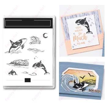 Прозрачные силиконовые штампы для вырезания китов для поделок, скрапбукинга, изготовления открыток, фотоальбомов