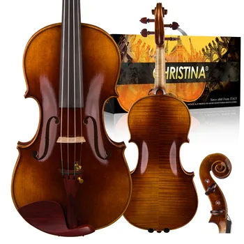 Профессиональная скрипка CHRISTINA серии European Tonewood, Ретро-матовый цвет, Аксессуары из розового дерева, двухсекционная кленовая спинка (S600A)