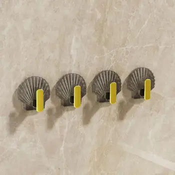 Прочные настенные крючки Стильный набор настенных крючков в форме раковины Водонепроницаемые сверхпрочные вешалки для полотенец и одежды, более подходящие для ванной комнаты