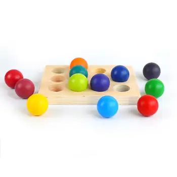 Радужная деревянная игра с сортировкой по 12 цветам, развивающие игрушки для детей, игрушки для счета, развития способностей