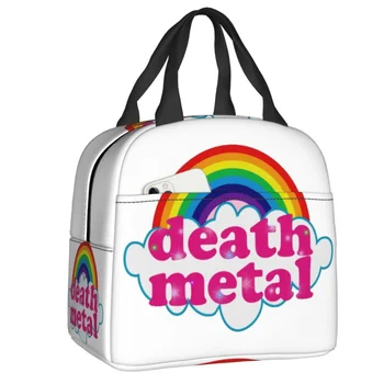 Радужная рок-музыка, дэт-метал, сумка для ланча, Термоизолированный ланч-бокс для женщин, детей, школьной работы, пакетов для еды для пикника