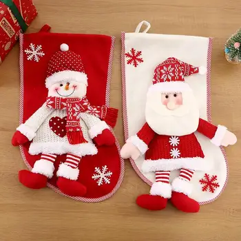 Рождественские Носки Подарочный Пакет Чулки Рождественский Санта Конфеты Камин Повесить Чулки Санта Шведский Гном Рождественские Чулки Для