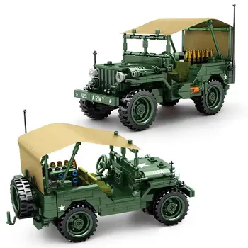 Сборка кирпича, модель внедорожника, подарок для мальчиков, военная головоломка 705805