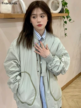 Свободные куртки, женская осенняя однотонная милая уличная одежда в корейском стиле для студентов Harajuku, повседневная мода в стиле ретро, универсальная