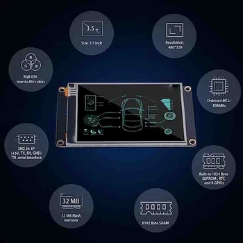 Сенсорный ЖК-дисплей NEXTION HMI NX4832K035 3,5-дюймовый резистивный дисплей усовершенствованной серии UASRT TFT LCD модуль