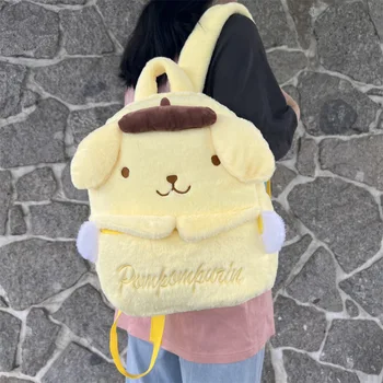 Сумка Sanrio Kuromi Cinnamoroll Mymelody Purin 2023-2024 Новая Осенне-зимняя новая милая мультяшная плюшевая сумка через плечо в подарок для девочки