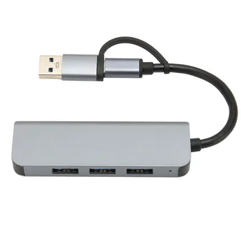 Удлинитель USB C концентратор Тепловыделение 5 Гбит/с док-станция USB C из алюминиевого сплава Подключи и играй 4 в 1 Deep Space Gray для ноутбука