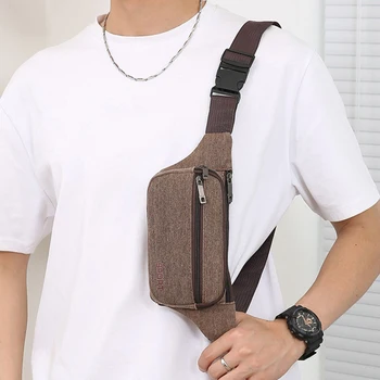 Холст бег талии сумка портативный карманный сумка для бега эластичные дышащие с застежкой-молнией регулируемый плечевой ремень спортивные аксессуары