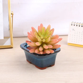 Цветочный горшок для бонсай в китайском стиле, вентилируемый керамический горшок для растений с фиолетовыми песками