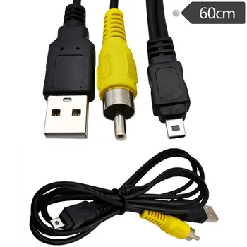 Цифровая камера USB-кабель для передачи данных AV 8P кабель USB AM-8P + RCA кабель