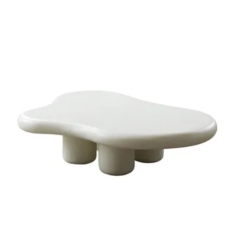 Чайный столик Nordic Cloud Простой современный Небольшой Домашний столик в форме гостиной Кремовый Чайный столик Ваби-саби 100 * 69 * 30 см