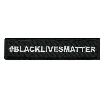 Черные нашивки Lives Matter, Черная Эмблема, Вышитая Прямоугольная нашивка для одежды, Жилеты, куртки, Рюкзаки, кепки, сделай САМ