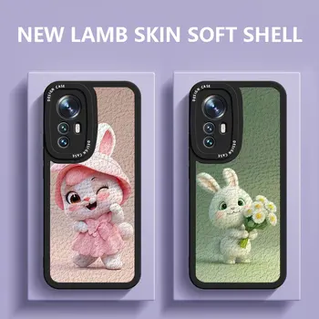 Чехол для телефона из кожи ягненка для Xiaomi Redmi Note 11 10 10C 9 9A 9C 9T Pro 5G K40 Soft Shell Coque Fundas Cover Cute Rabbit