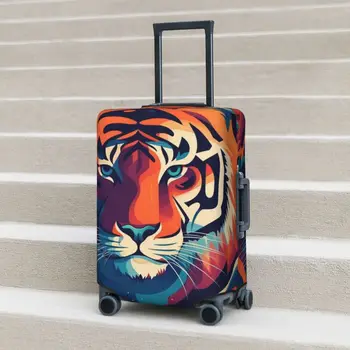 Чехол для чемодана с тигром Праздничная иллюстрация Красочная иллюстрация Практичные аксессуары для багажа Защита от путешествий