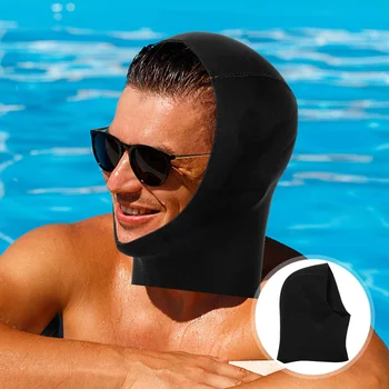 Шапочки для плавания Мужские Солнцезащитные, зимняя шапочка для купания, капюшон для дайвинга, защитный теплый чехол для плавания из неопрена для взрослых женщин