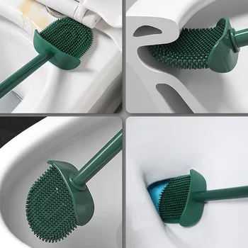 Щетка для чистки с длинной ручкой, компактная щетка для чистки унитаза для ванной комнаты