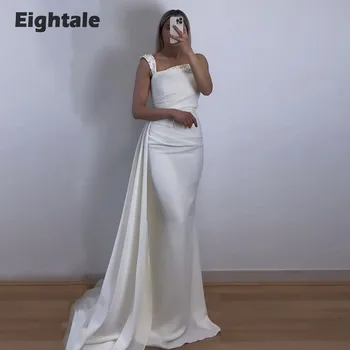 Элегантное вечернее платье Eightale для свадебной вечеринки с одним плечом, расшитое жемчугом, платья для выпускного вечера знаменитостей в арабском стиле русалки