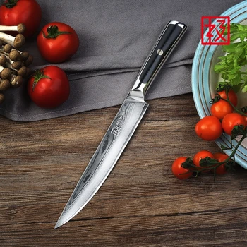 Элитный 8-дюймовый японский нож для нарезки, Сверхострый VG10 из Дамасской стали, Профессиональные Кухонные инструменты шеф-повара для нарезки суши и сашими