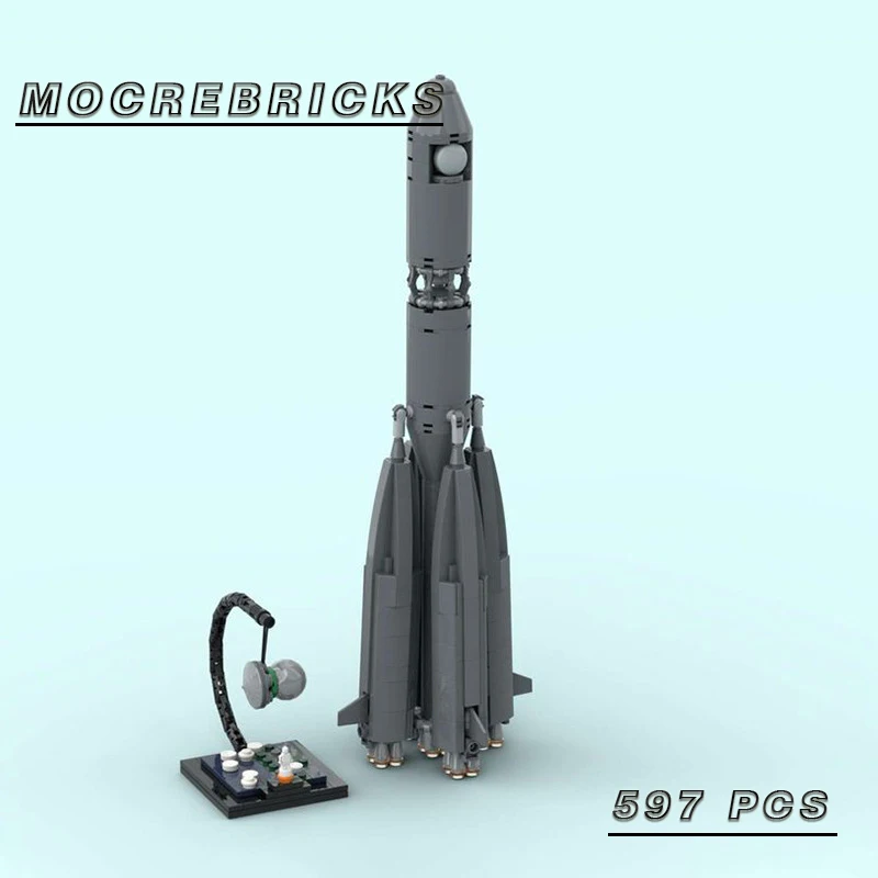 Креативный MOC Vostok Rocket Building Block Модель DIY Детская Сборка Коллекция Головоломок Детская Игрушка Подарок На День Рождения