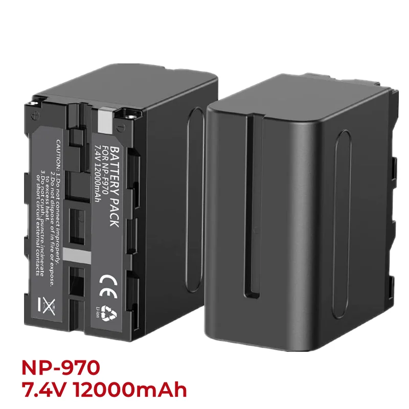 Сменный аккумулятор NP-F970, NP-F960, NP-F930, NP-F950 емкостью 12000 мАч, совместимый с Sony DCR-VX2100, FDR-AX1, HDR-AX2000, HDR-FX7, HVL-LBPB
